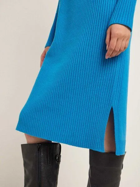 LANIUS LANIUS Strickkleid aus Bio-Merinowolle, Bright wave, – Produktbild 4 von 4