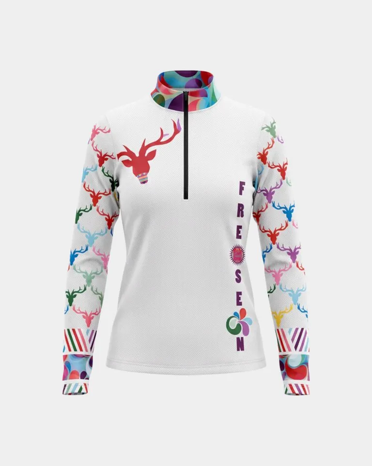 Freisein Project Funktionsshirt HappyDeers Wärmendes Funktionsshirt mit Geweih-Alloverprint und Stehkragen – Produktbild 1 von 5