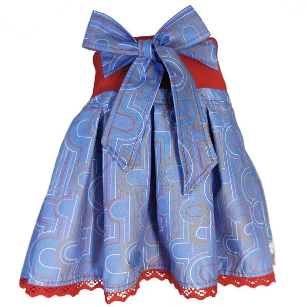 liebewicht liebewicht Faltenrock Drehrock blau gemustert für Mädchen aus Biobaumwolle, Blue, – Produktbild 1 von 8