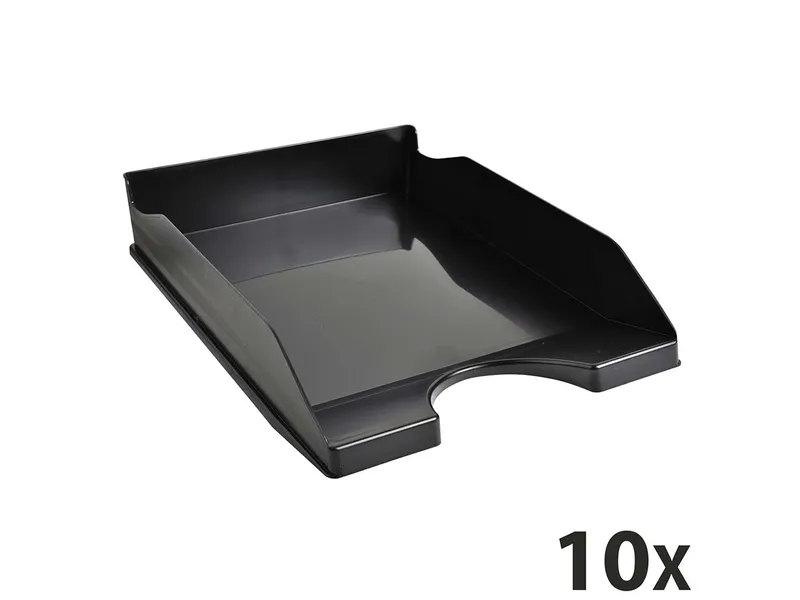 Exacompta 10 Exacompta Briefablagen Ecotray "ECOBlack", DIN A4+, Hoch, schwarz, für je 500 Blatt – Produktbild 1 von 1