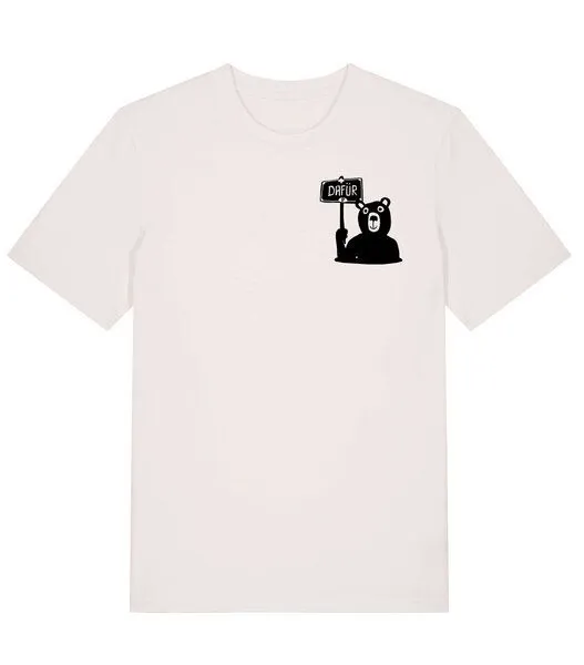 päfjes päfjes Der Bär ist DAFÜR! Du auch? - Fair Wear Männer Unisex Bio T-Shirt Siebdruck, Natur (vintage white), – Produktbild 2 von 3
