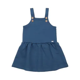 Walkiddy Walkiddy Navy Pinafore Dress - Nachhaltig & Fair Trade Bio-Baumwolle - Mädchenkleid Blau – GOTS zertifiziert – Produktbild 1 von 1