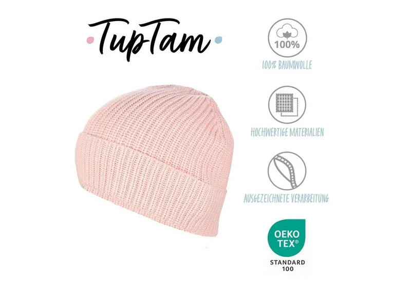 TupTam Strickmütze TupTam Kinder Winter Beanie- Strickmütze, Rosa, – Produktbild 2 von 5