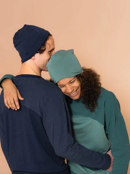 nice to meet me nice to meet me Unisex Sweatshirt, Night blue, – Produktbild 1 von 3