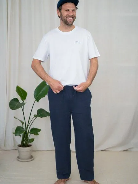 FUXBAU FUXBAU Männer Leinenhose, Navy, – Produktbild 3 von 4