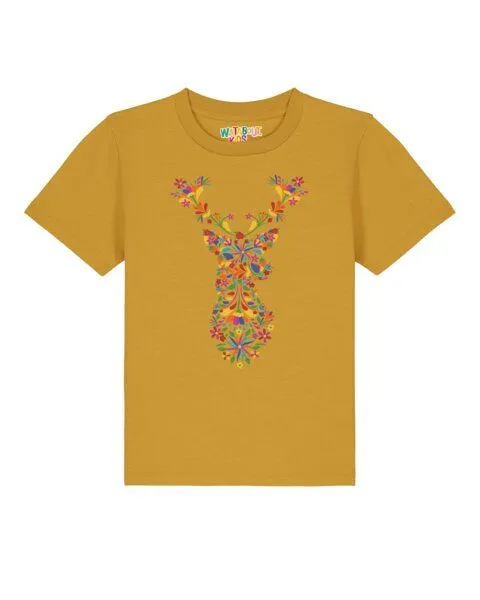 watabout.kids watabout.kids T-Shirt Kinder Floral Deer, Ochre, – Produktbild 1 von 2