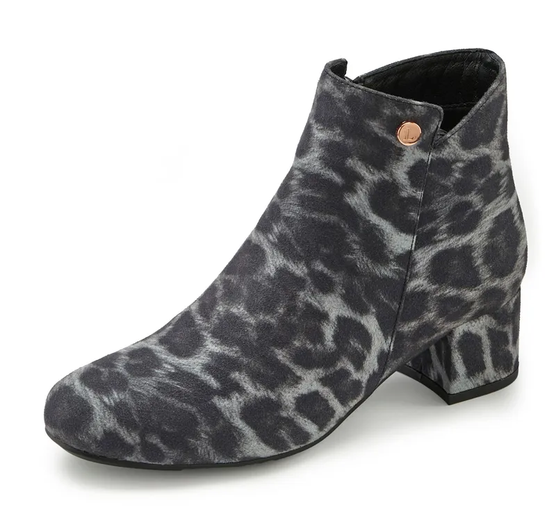 Lascana Stiefelette, Grau/leo, – Produktbild 3 von 3