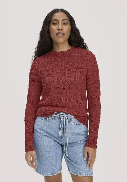 hessnatur hessnatur Strick Pullover Regular aus reiner Bio-Baumwolle, Terrakotta, – Produktbild 1 von 4