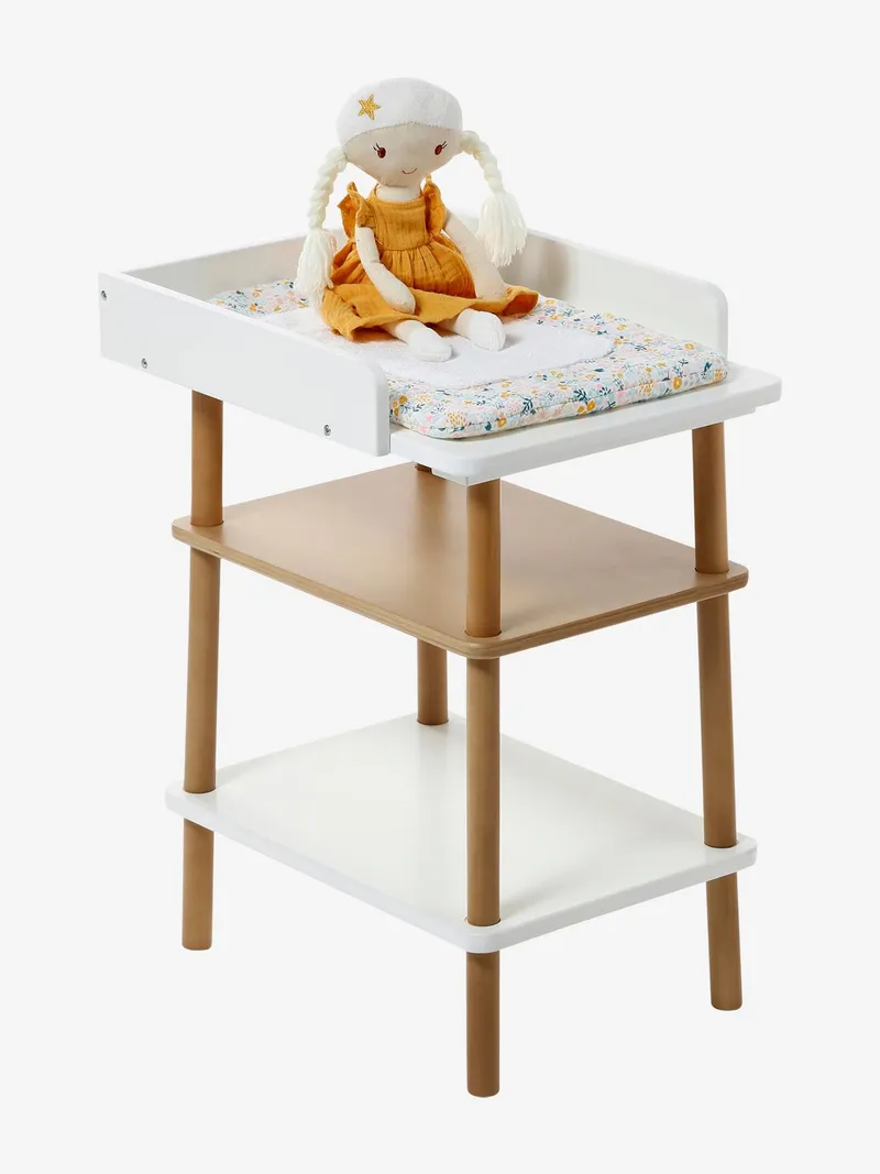 Vertbaudet Puppen-Wickeltisch aus Holz FSC®, Weiß, – Produktbild 4 von 4