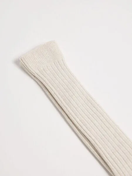 LANIUS LANIUS Kniestrümpfe aus Bio-Baumwolle, Rippe (weiß-off-white-melange), – Produktbild 2 von 3