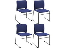 Topstar Topstar 4 Besucherstühle "VISIT LINE" Sitz & Rücken: gepolstert, blau – Produktbild 1 von 1