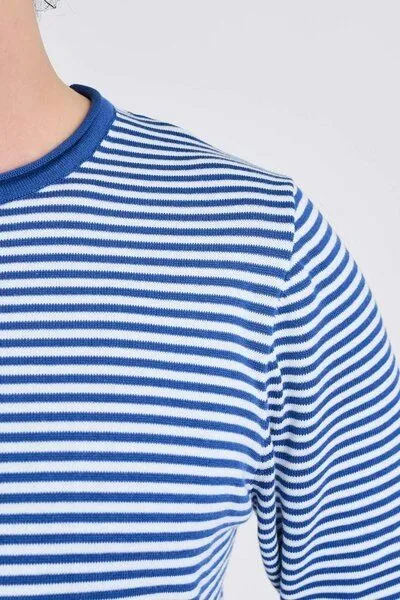 Zerum Zerum Streifen Pullover Modell: Raul, Royal/sand (blau), – Produktbild 2 von 3