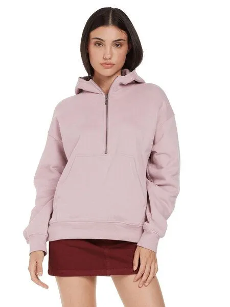 EarthPositive EarthPositive Damen Hoodie - Half Zip Suede - aus Bio-Baumwolle, Blue dusk (blau), – Produktbild 2 von 4