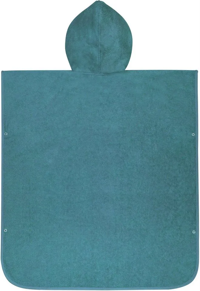 normani Badeponcho Badeponcho aus Bio-Baumwolle Sitra, Bio-Baumwolle, Kapuze, Schlupf, Strandponcho 90x105 cm aus 100 % Öko-Baumwolle mit Kapuze, Blau, – Produktbild 6 von 8