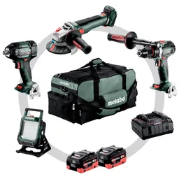 Metabo Metabo Akku Combo Set 4.3.2 18 V, BS 18 LTX BL I + SSW 18 LTX 400 BL + WB 18 LT BL 11-125 Q + BSA 18 LED 4000, Karton – Produktbild 1 von 1