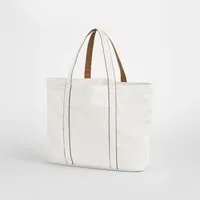Westford Mill Westford Mill Tragetasche Umhängetaschen Einkaufstasche Shopper 41 x 34 x 15 cm zweifarbig, Weiss (soft) / beige (caramel), – Produktbild 1 von 1