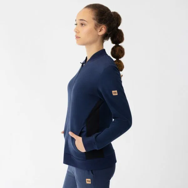 TAO Sportswear TAO Sportswear Taillierte Damen Bio-Baumwolljacke EFFI mit Stehkragen, Blau, – Produktbild 2 von 4
