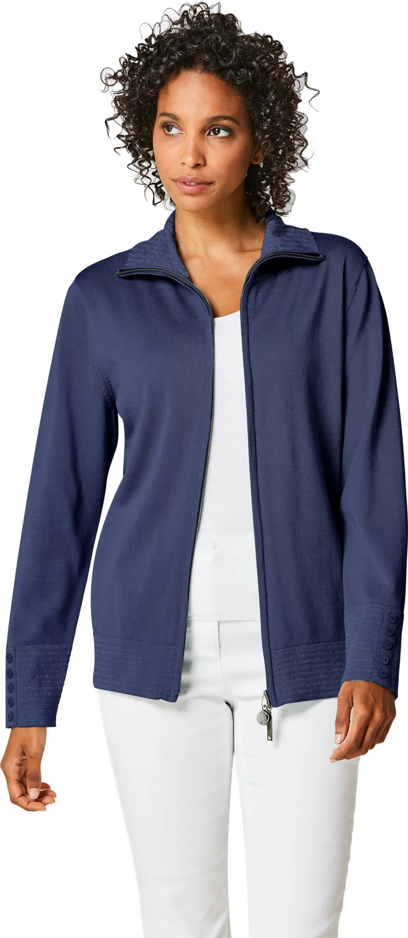 Feinstrickjacke marine, Marine, – Produktbild 2 von 2