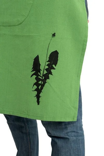 Hirschkind Hirschkind Fair-Trade & Bio-Kochschürze handgewebt grün "Löwenzahn" – Produktbild 4 von 4