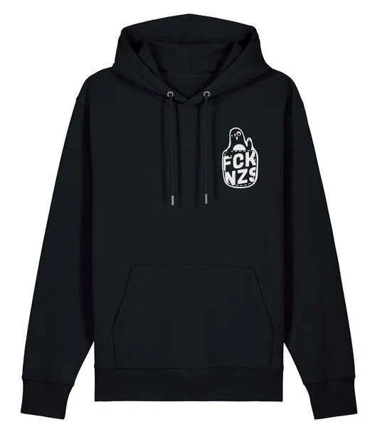 päfjes päfjes Pinguin Paul mag keine Nzs - Fair Wear Unisex Hoodie / Pulli, Schwarz, – Produktbild 2 von 4