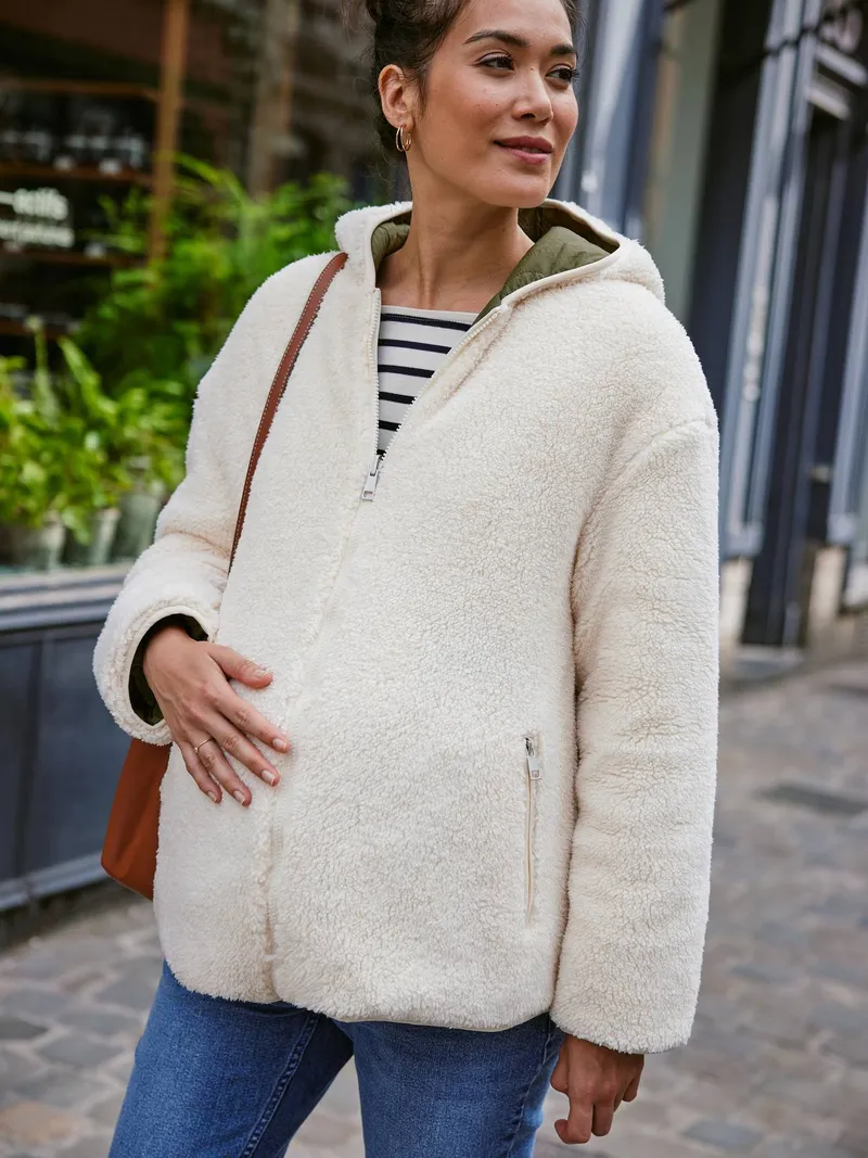 Envie De Fraise Wendbare Umstandsjacke, Khaki, – Produktbild 3 von 4