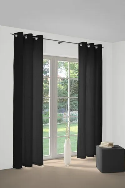 Nature by Adam Nature by Adam Vorhang aus 100% Bio-Baumwolle - Made in Germany - Uni Collection, Tiefschwarz, – Produktbild 5 von 7