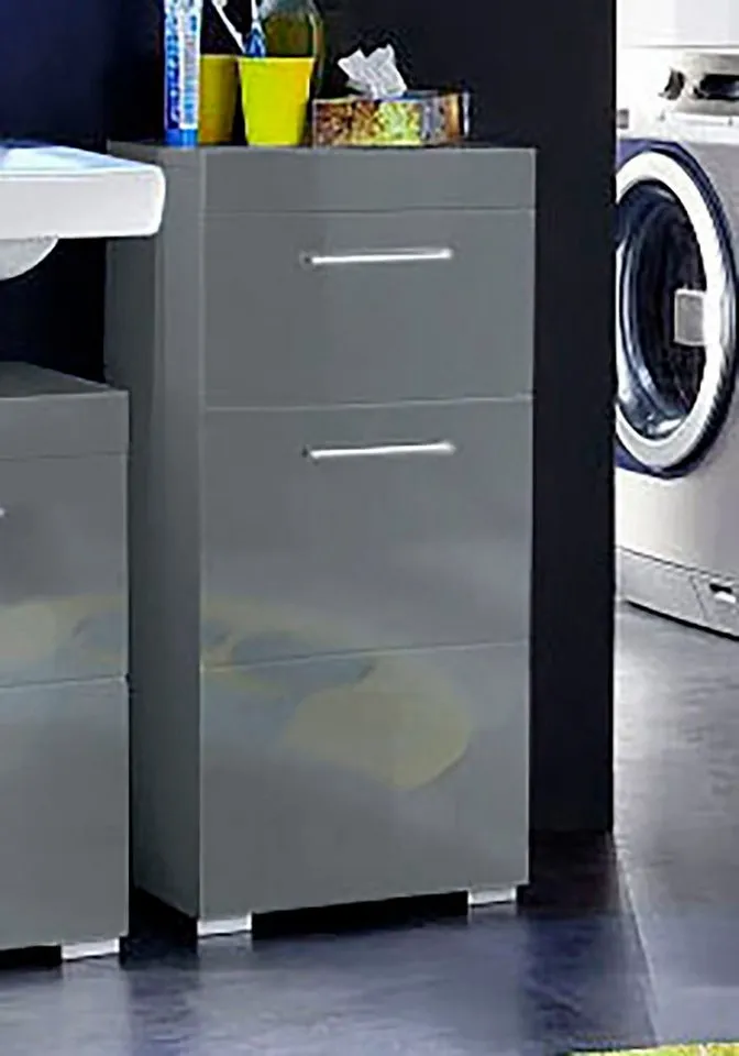 welltime Unterschrank Avena Badezimmerkommode mit 1 Schublade und 1 Tür - Maße (B/T/H) 37/31/79 cm, Grau, – Produktbild 5 von 5