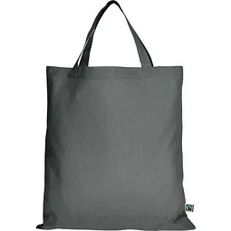TEXXILLA Fairtrade Baumwolltasche mit kurzen Henkeln, stahlgrau, Silber / grau, – Produktbild 1 von 1