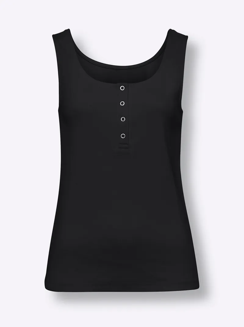 heine Trägertop schwarz, Schwarz, – Produktbild 2 von 2