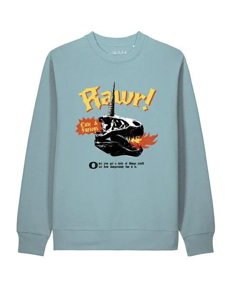 watapparel watapparel Sweatshirt Unisex Rawr, Pebble blue, – Produktbild 1 von 2