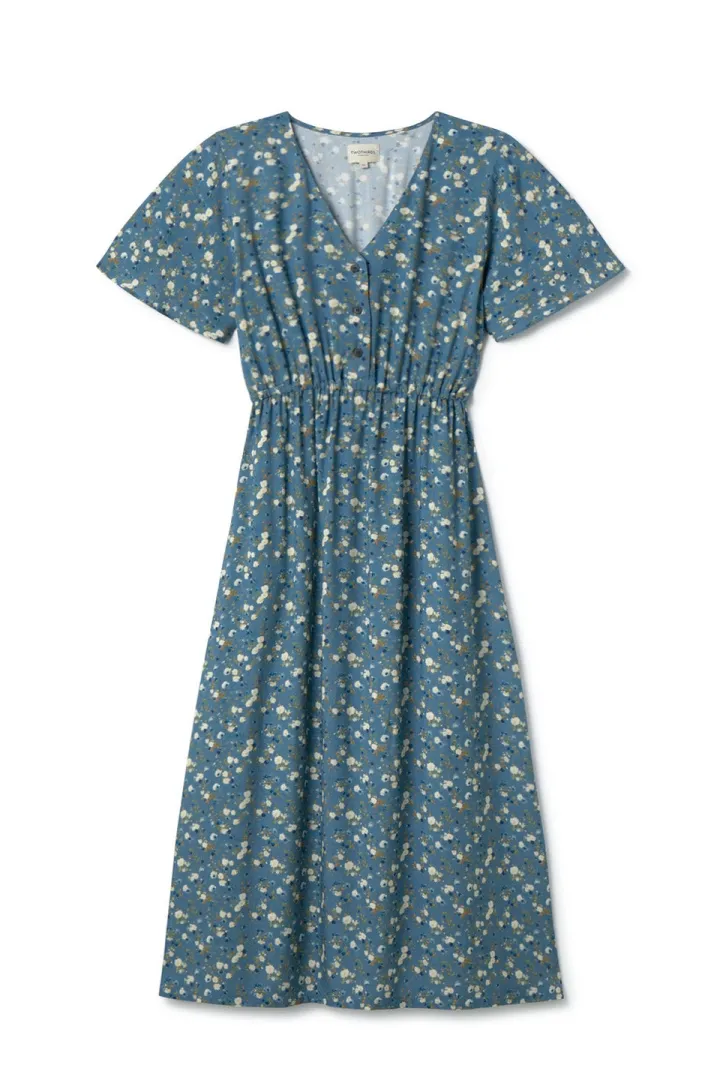 TWOTHIRDS TWOTHIRDS Damen vegan Kleid Balandra Blue Flowers, Blau, – Produktbild 2 von 2