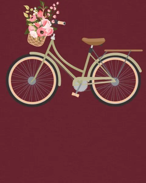 watapparel watapparel T-Shirt Frauen Damenfahrrad, Burgundy, – Produktbild 3 von 3