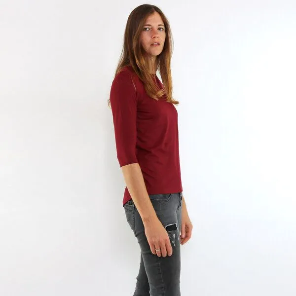 Gary Mash GARY MASH Longsleeve Montreal Bordeaux aus Modal®-Mix, Rot, – Produktbild 1 von 4