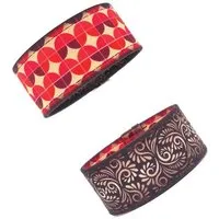 Seegarn Seegarn Wende-Armband 3cm, Retro (rot) / ornament (schwarz), – Produktbild 1 von 1
