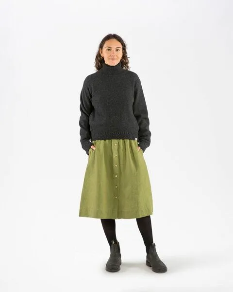 MATONA Matona Rollkragenpullover für Frauen mit Bio-Baumwolle und Lammwolle / Turtleneck Pullover, Charcoal, – Produktbild 3 von 4