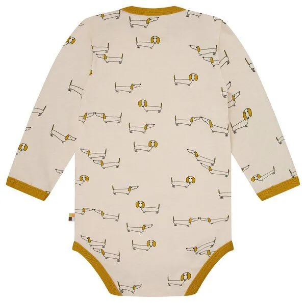 loud + proud loud + proud Babys & Kinder Body langarm mit Druck, GOTS-zertifiziert, Curry(gelb), – Produktbild 1 von 2