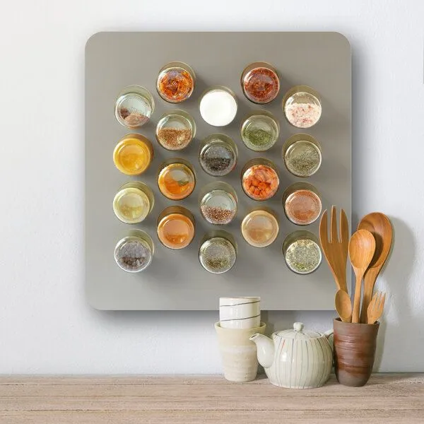 nest-gestaltung nest-gestaltung Gewürzregal habibi · mit 20 Gläsern, Grau, – Produktbild 1 von 4