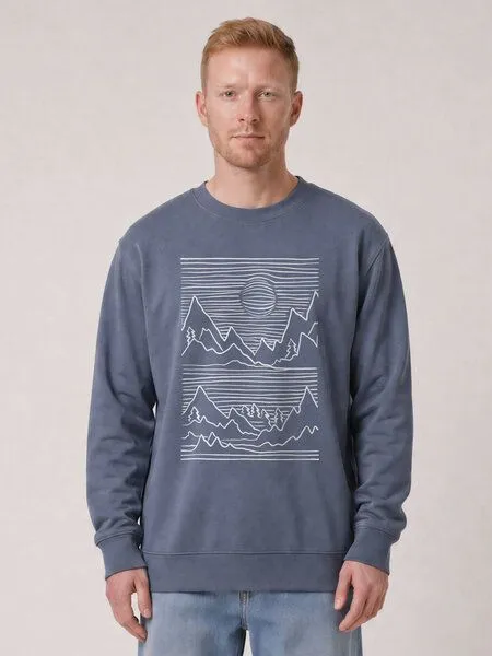 watapparel watapparel Sweatshirt Unisex Mountains, Blue grey, – Produktbild 2 von 2