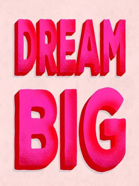 Photocircle Photocircle Poster / Leinwandbild - Dream Big - pink typography – Produktbild 1 von 4