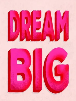 Photocircle Photocircle Poster / Leinwandbild - Dream Big - pink typography – Produktbild 1 von 1