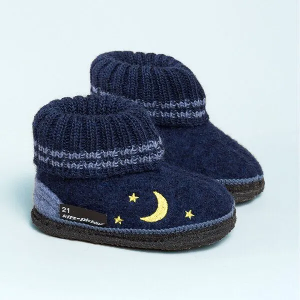 Kitz-Pichler Kitz-Pichler Hüttenschuhe Kauns Mond+Sterne, Dunkel-blau, – Produktbild 4 von 4