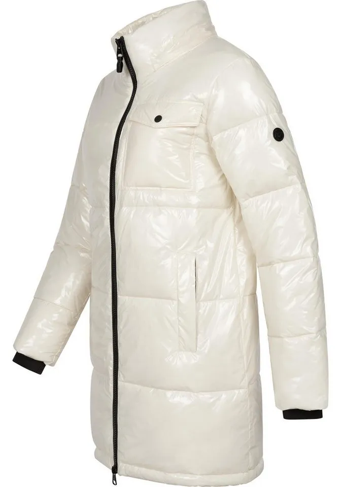 ragwear ragwear Wintermantel Roobie Long super stylischer, gänzender Damen Steppmantel, Weiß, – Produktbild 4 von 4