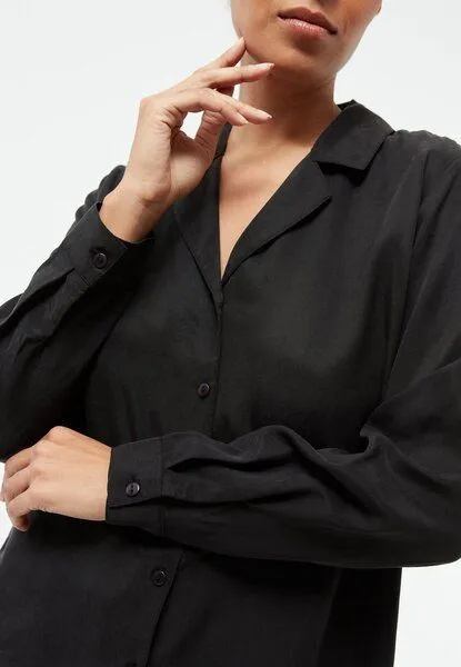 Givn Berlin Givn Berlin Bluse GBZORA aus TENCEL mit Reverskragen, Black (tencel), – Produktbild 3 von 4