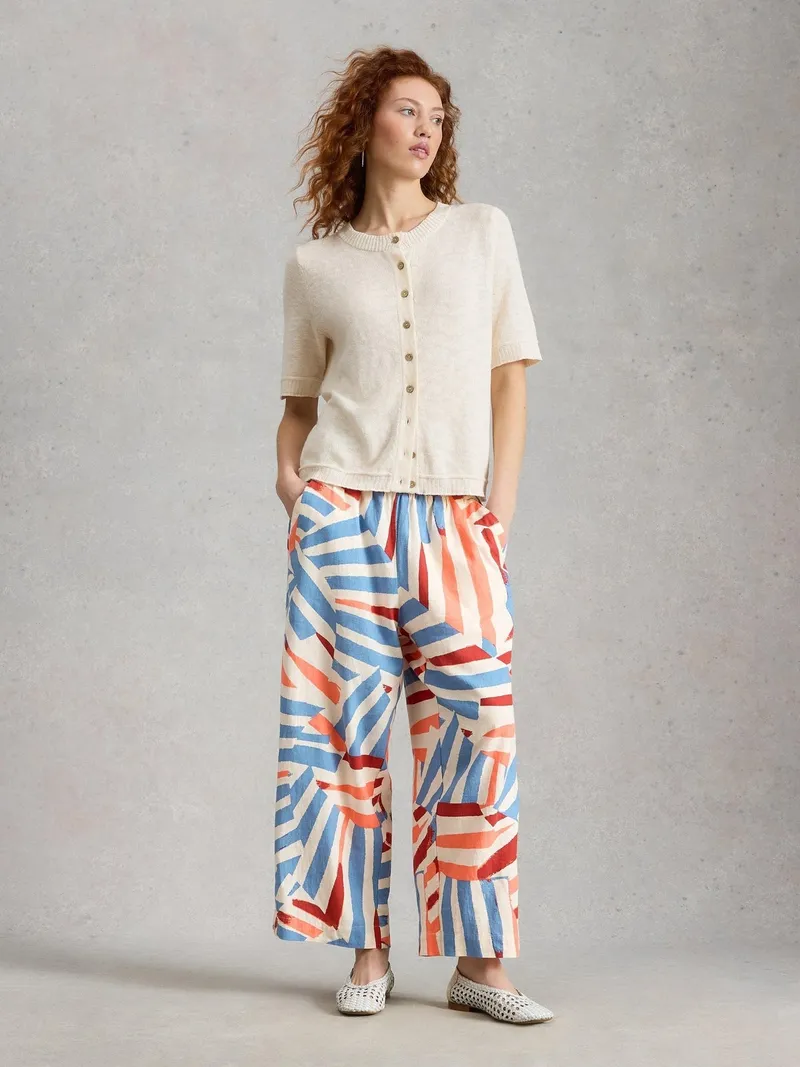 White Stuff White Stuff Culotte Shelly aus Leinenmischung, Elfenbein multi, – Produktbild 1 von 4