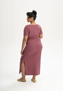 MELA MELA Damen vegan Kleid V-Ausschnitt Shreoshi Marmalade Melange – Produktbild 1 von 1