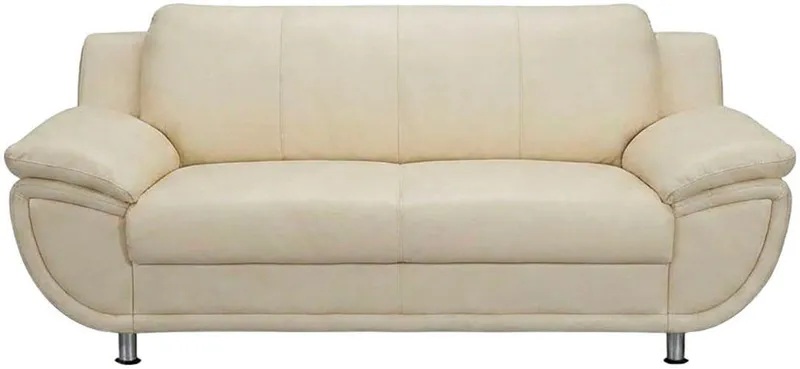 TRENDMANUFAKTUR 2-Sitzer Rondo 178 cm, 2-Sitzer, komfortabel, Federkern optional, Chromfüße, Couch wahlweise mit Federkern und in verschiedenen Bezügen bestellbar, Beige, – Produktbild 3 von 5