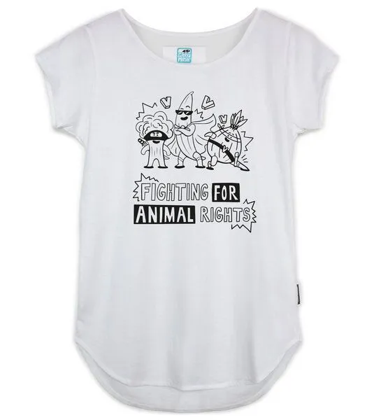 Gary Mash GARY MASH Shirt Asheville Fighting for Animal Rights aus Bio-Baumwolle, Weiß, – Produktbild 2 von 4