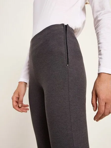 LANIUS LANIUS Hose mit ausgestelltem Bein (GOTS), Dark grey melange, – Produktbild 3 von 4