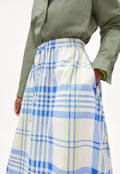 ARMEDANGELS ARMEDANGELS ELODIAA COLLEGE CHECK - Damen Webrock Loose Fit aus Bio-Baumwolle, Oatmilk, – Produktbild 3 von 4