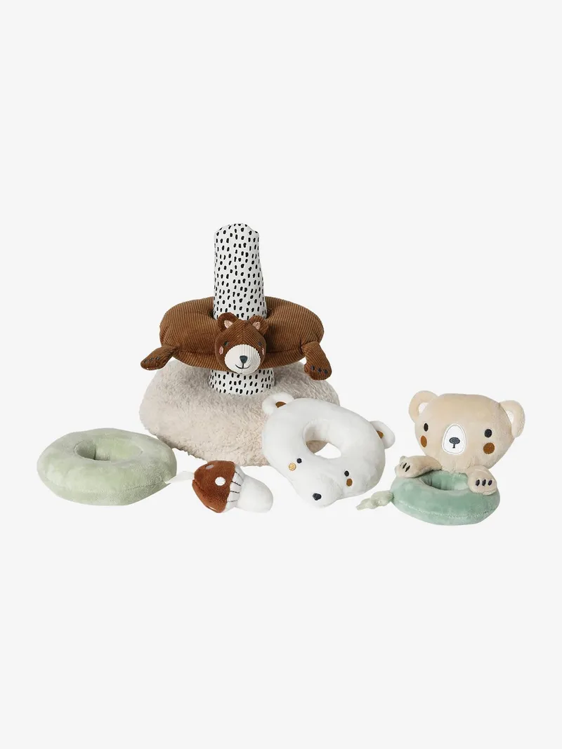 Vertbaudet Baby Stapelturm aus Stoff GRÜNER WALD, Braun, – Produktbild 4 von 4